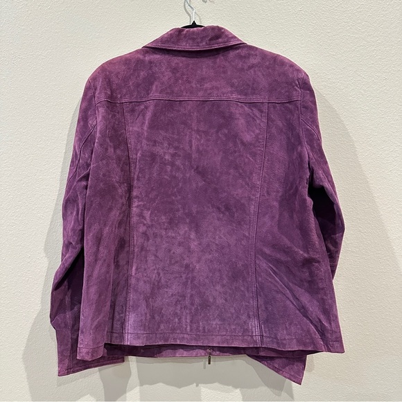 Coldwater Creek Womens Purple Suede 100% Leather Long Sleeve Blazer Jacket sz XL - Picture 9 of 12